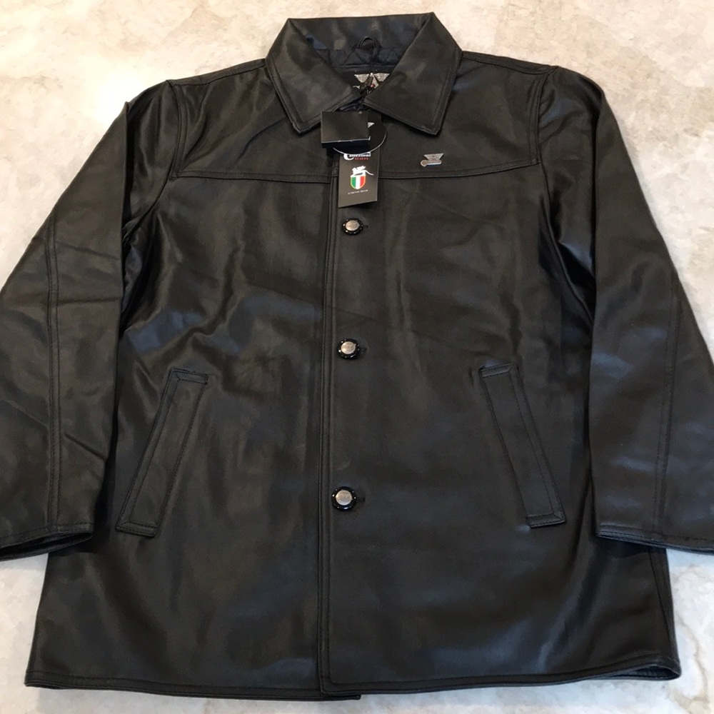 NWT Men’s Faux Leather Coat